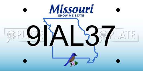 9IAL37 Missouri License Plate