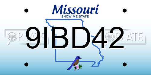 9IBD42 Missouri License Plate