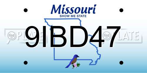 9IBD47 Missouri License Plate