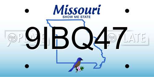 9IBQ47 Missouri License Plate