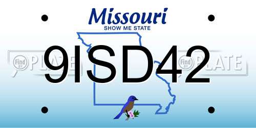 9ISD42 Missouri License Plate