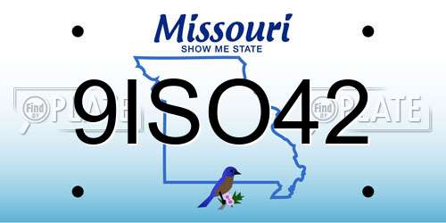 9ISO42 Missouri License Plate