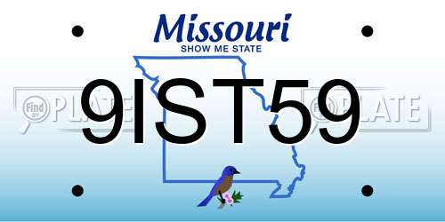 9IST59 Missouri License Plate