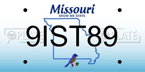 9IST89 Missouri License Plate