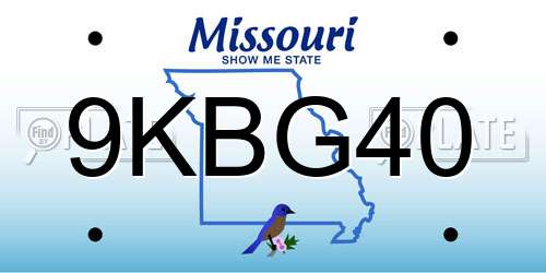 9KBG40 Missouri License Plate