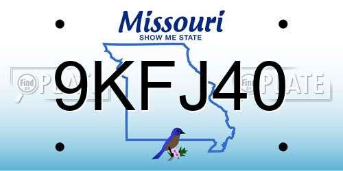 9KFJ40 Missouri License Plate