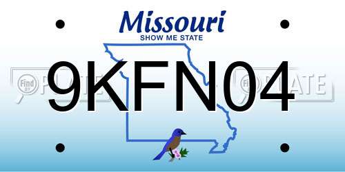 9KFN04 Missouri License Plate