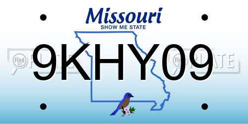9KHY09 Missouri License Plate
