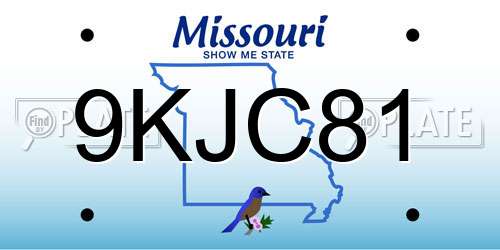 9KJC81 Missouri License Plate