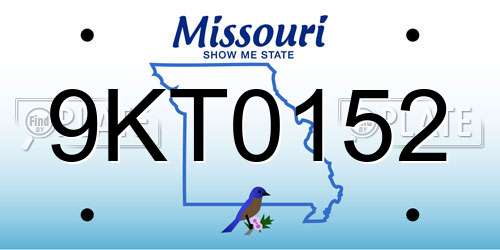 9KT0152 Missouri License Plate