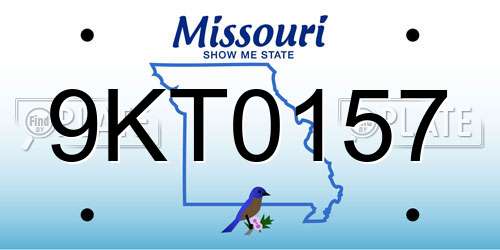 9KT0157 Missouri License Plate