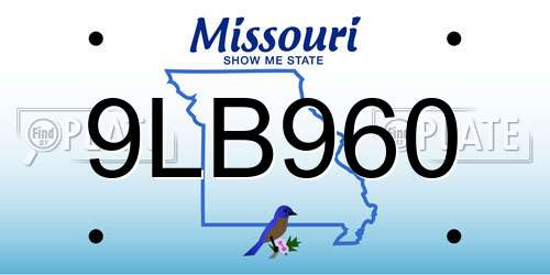 9LB960 Missouri License Plate