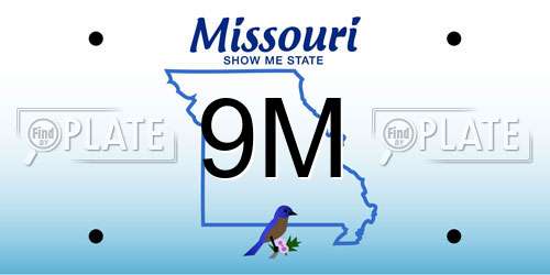 9M Missouri License Plate