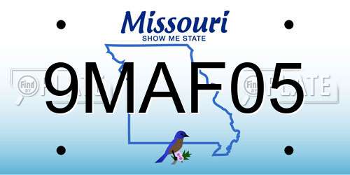 9MAF05 Missouri License Plate