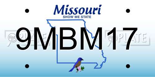 9MBM17 Missouri License Plate