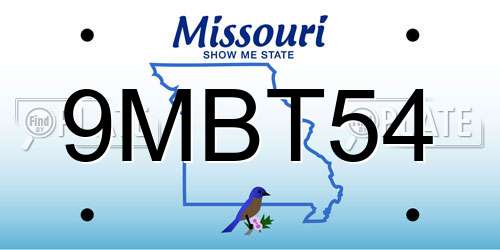 9MBT54 Missouri License Plate