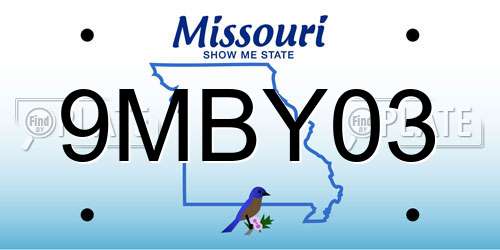 9MBY03 Missouri License Plate