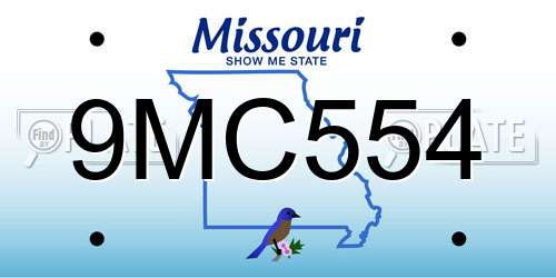 9MC554 Missouri License Plate