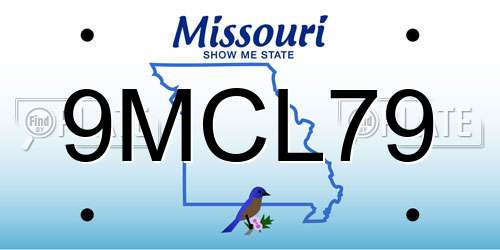 9MCL79 Missouri License Plate