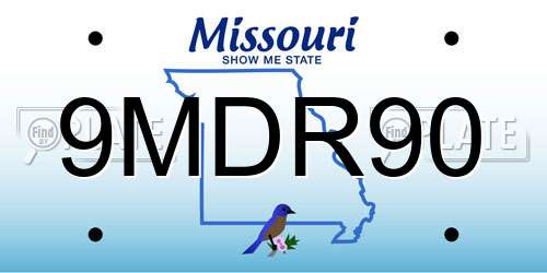 9MDR90 Missouri License Plate