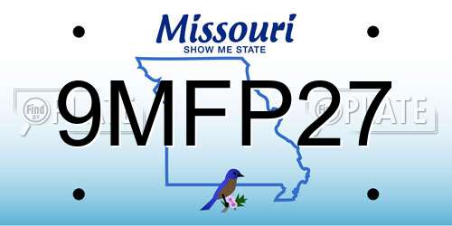 9MFP27 Missouri License Plate