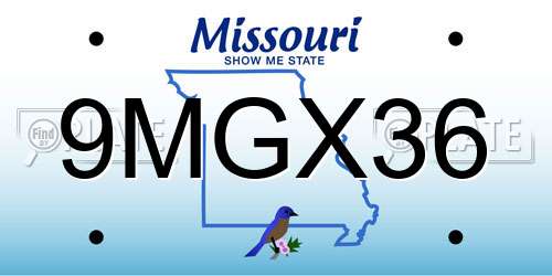 9MGX36 Missouri License Plate
