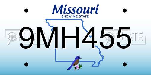 9MH455 Missouri License Plate