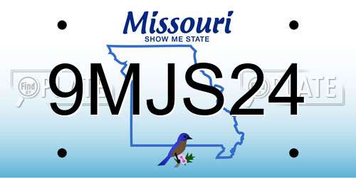 9MJS24 Missouri License Plate