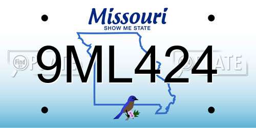9ML424 Missouri License Plate