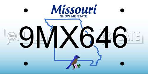 9MX646 Missouri License Plate