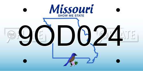 9OD024 Missouri License Plate