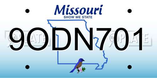 9ODN701 Missouri License Plate