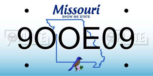 9OOE09 Missouri License Plate