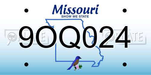 9OQ024 Missouri License Plate