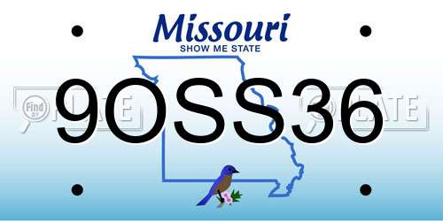 9OSS36 Missouri License Plate