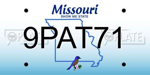 9PAT71 Missouri License Plate