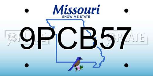 9PCB57 Missouri License Plate