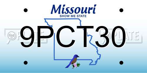9PCT30 Missouri License Plate