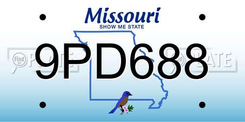 9PD688 Missouri License Plate