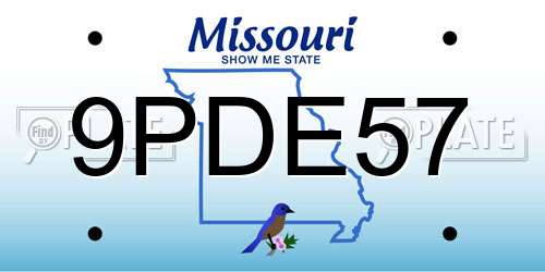 9PDE57 Missouri License Plate