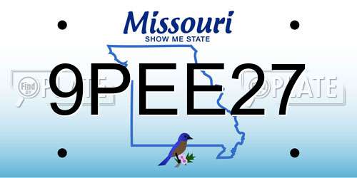 9PEE27 Missouri License Plate