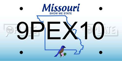 9PEX10 Missouri License Plate