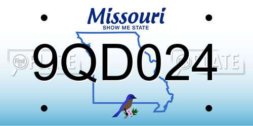 9QD024 Missouri License Plate