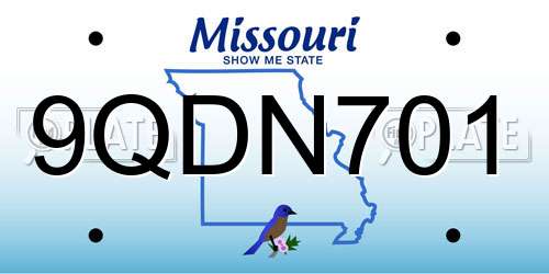 9QDN701 Missouri License Plate