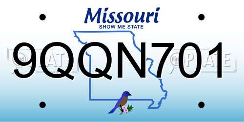 9QQN701 Missouri License Plate