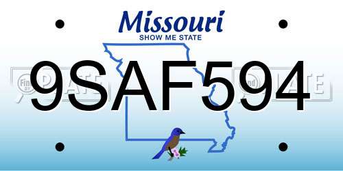 9SAF594 Missouri License Plate