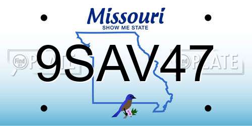 9SAV47 Missouri License Plate