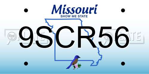 9SCR56 Missouri License Plate