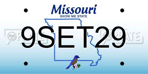 9SET29 Missouri License Plate