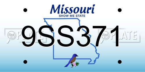 9SS371 Missouri License Plate